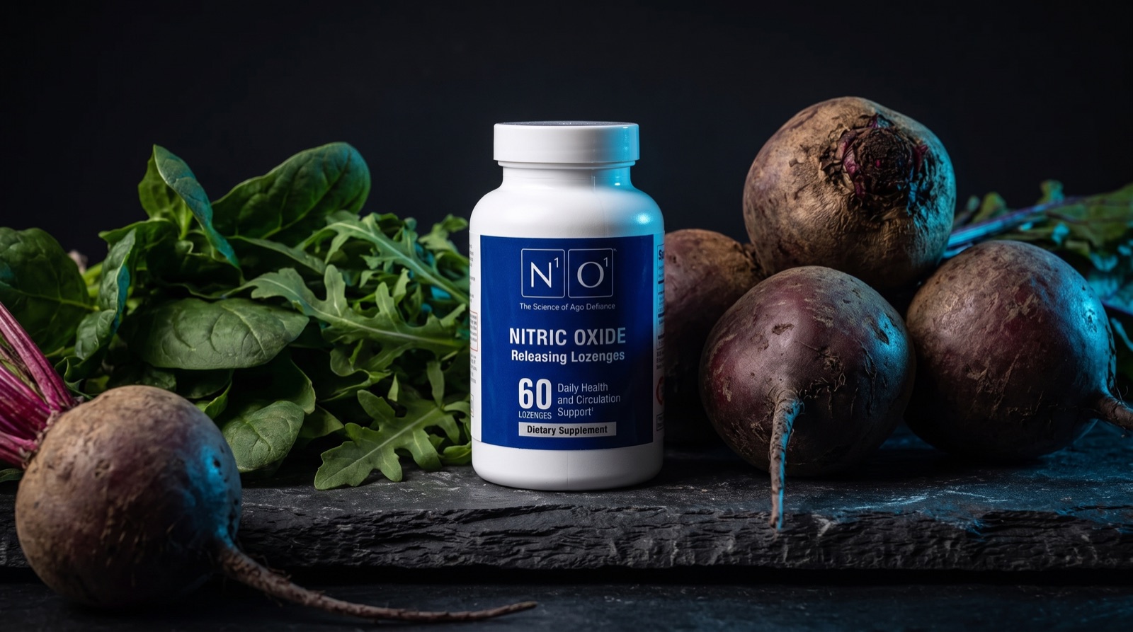N1O1 Nitric Oxide Lozenges with beets and leafy greens, the best nitric oxide supplement for men and ED